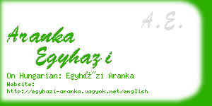 aranka egyhazi business card